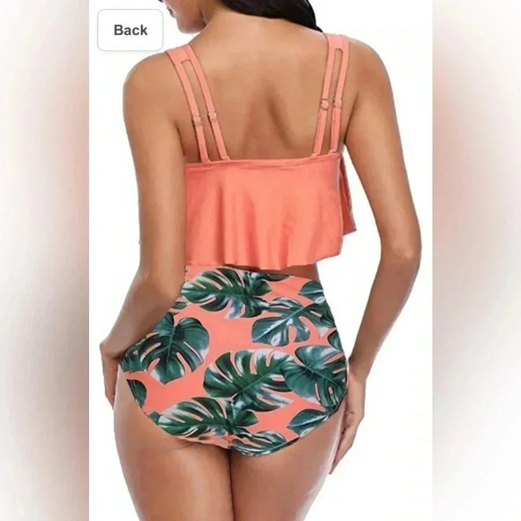 Summer Mae 2 Piece High Waist  Flounce Boy Shorts Floral Bikini Size XXL - Picture 2 of 16